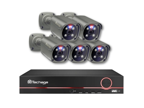 Techage IP - 5 kamerový set 8 MPx BULLET-GLI+RB